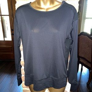 Champion Womens Top Size S Black Solid Duo Dry Long Sleeve Stretch Crew Neck